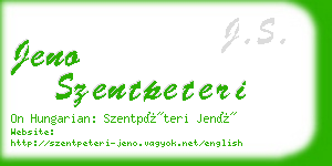 jeno szentpeteri business card
